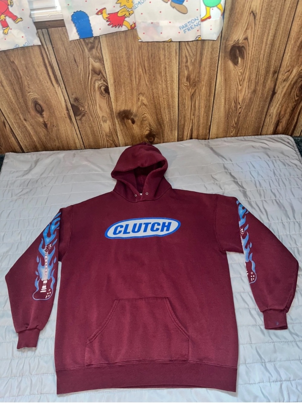 Vintage Clutch Flaming Guitar Sleeves Hoodie